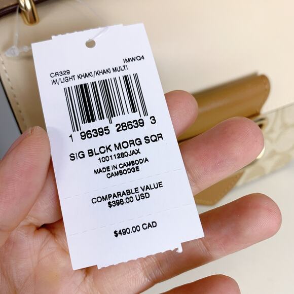 Coach CR329 Morgan Square Crossbody Bag In Blocked Signature Canvas IN - Picture 10 of 10